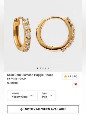 Local Eclectic 10k Diamond Huggie Hoops ✨ Solid Yellow Gold, White Diamonds